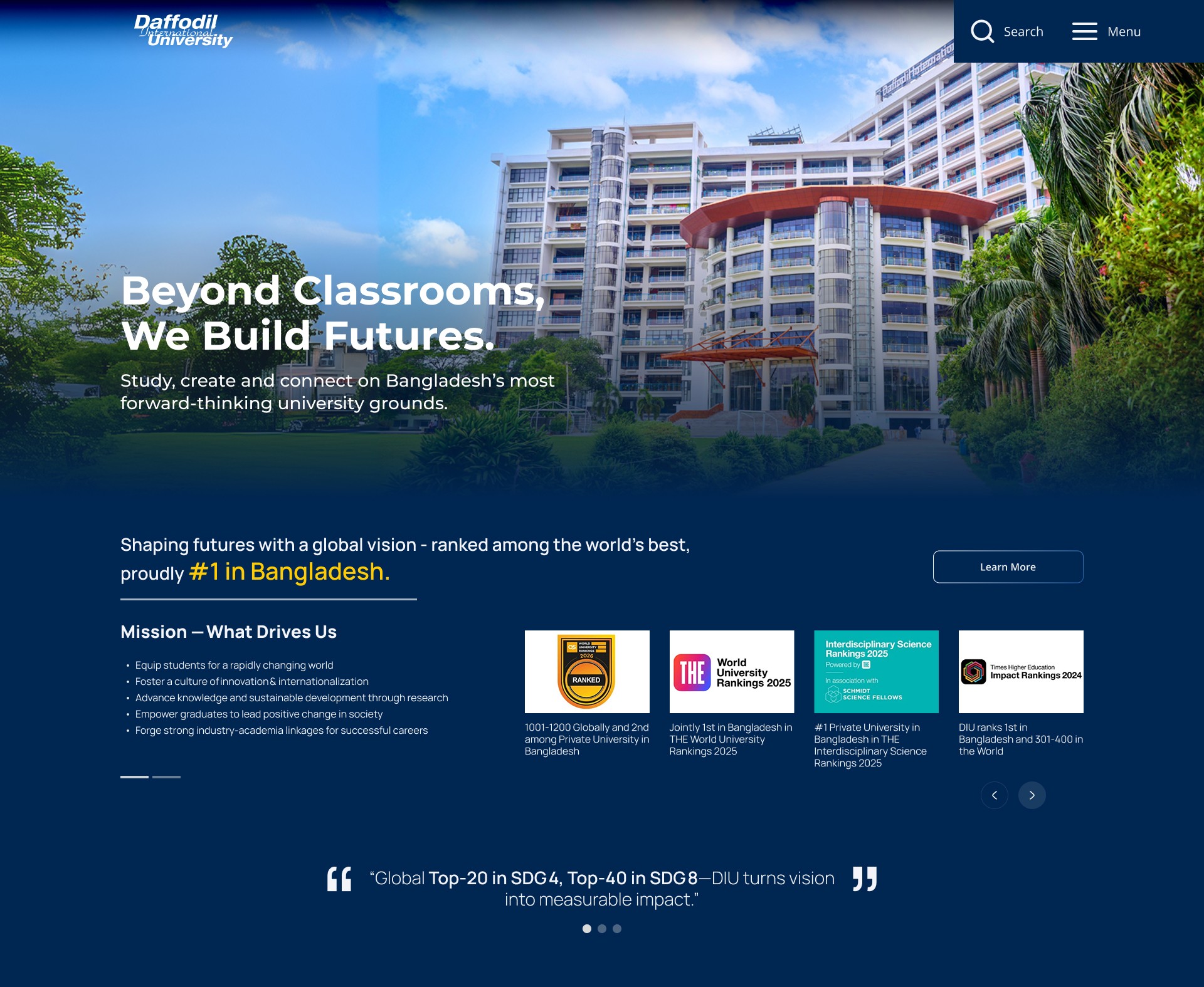 Daffodil International University - University Website