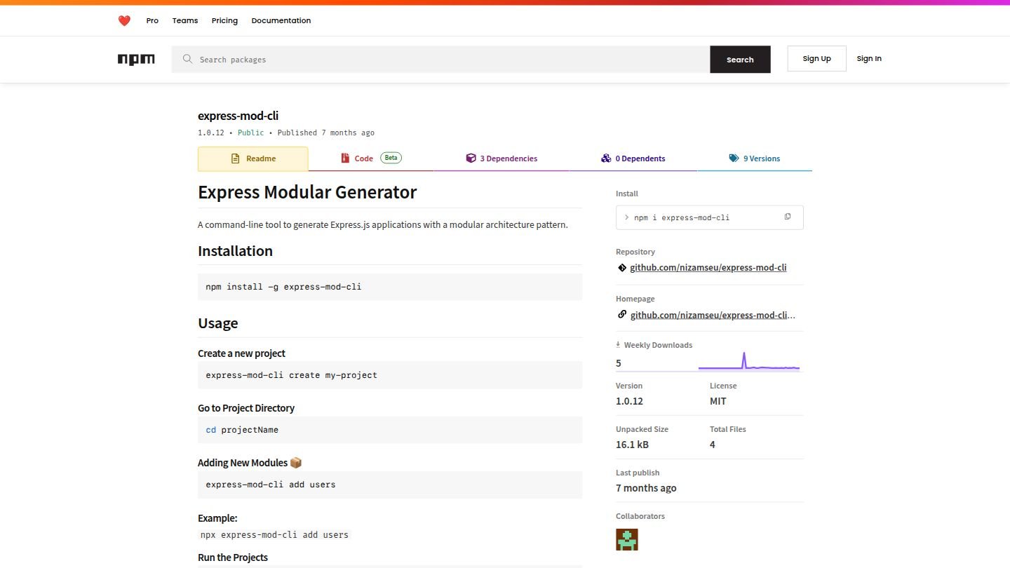 express-mod-cli - NPM Package